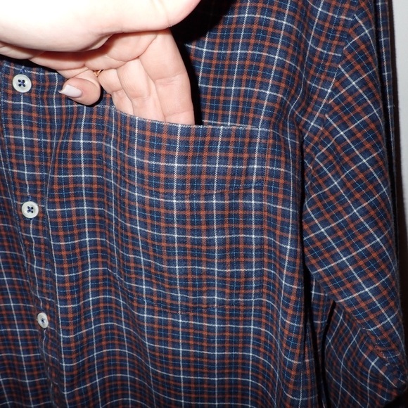 Billy Reid Standard Cut Plaid Button Up Shirt Size M - Picture 5 of 9